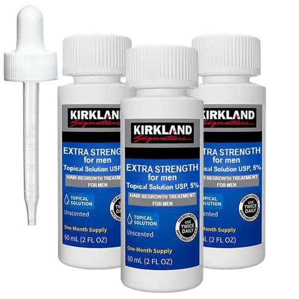Solutie 3 Luni, Kirkland, Minoxidil 5%, Tratament Impotriva Caderii Parului, 3x 60ml