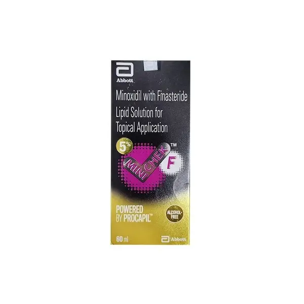 Solutie, Abbott, Minicheck, impotriva Caderii Parului, Minoxidil 5% si Finasteride 0.1%, fara Alcool, Tratament 1 Luna, 60ml