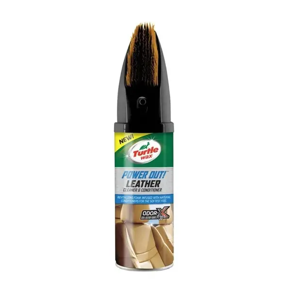 Solutie curatare si hidratare piele cu aplicator TURTLE WAX Power Out! Leather 400ml