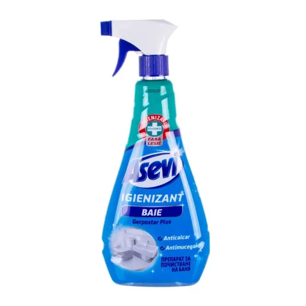 Solutie de Curatat si Igienizat Baia, Asevi, cu Pulverizator, 750 ml
