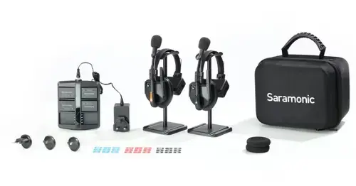 Solutie intercom completa Saramonic WiTalk9 WT2S4xbat, 2 pers, Full-Duplex 1.9GHz, single-ear (Negru)