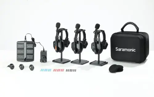 Solutie intercom completa Saramonic WiTalk9 WT3S6xbat, 3 pers, Full-Duplex, 1.9GHz, single-ear (Negru)