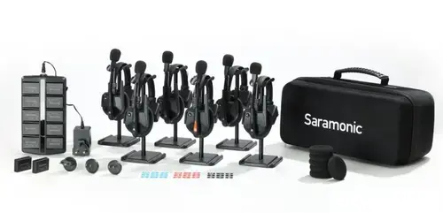 Solutie intercom completa Saramonic WiTalk9 WT6S12xbat, 6 pers, Full-Duplex, 1.9GHz, single-ear (Negru)