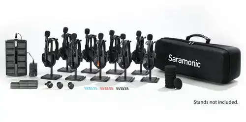 Solutie intercom completa Saramonic WiTalk9 WT9S18xbat, 9 pers, Full-Duplex, 1.9GHz, single-ear, Negru