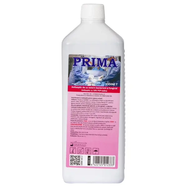 Solutie Iodine - T (Betadina) PRIMA, 10% PVP Iod, Dezinfectant Tegumente, 1 litru preparat