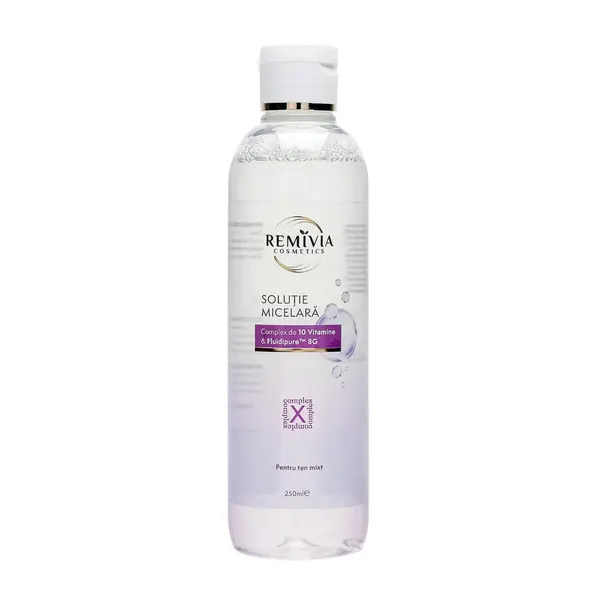 Solutie micelara pentru curatrea tenului, 250ml, Remivia
