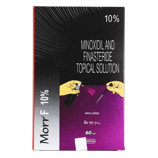 Solutie, Morr F, impotriva Caderii Parului, Minoxidil 10% si Finasteride 0.1%, Pipeta si Pulverizator Incluse, Tratament 1 Luna, 60ml