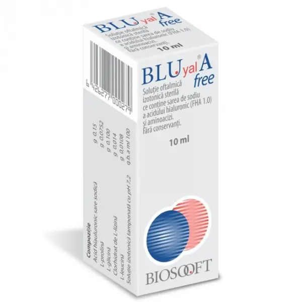 Solutie oftalmica 0.15 Blu Yal A Free, Biosooft | 10 ml
