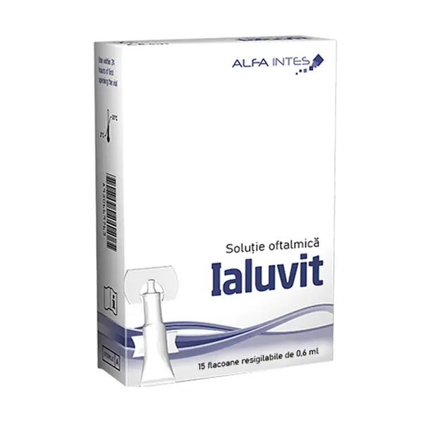 Solutie oftalmica Ialuvit, Alfa Intes | 15 x 0,6 ml