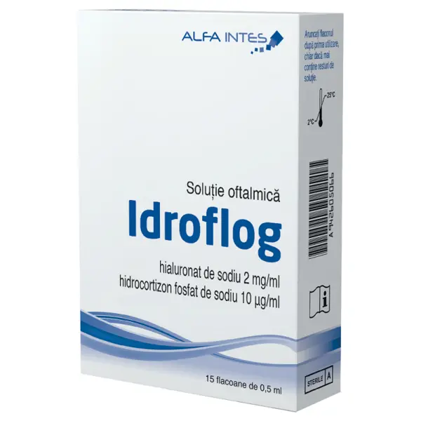 Solutie oftalmica Idroflog, Alfa Intes | 15 x 0,5 ml