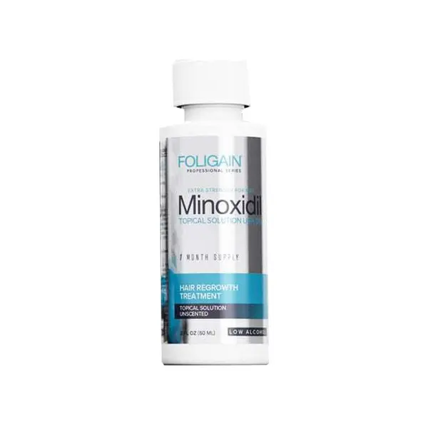Solutie pentru Cresterea Parului, Foligain, Minoxidil 5%, cu Alcool Redus, Pipeta Inclusa, 1x 60ml