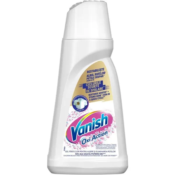 Solutie pentru Indepartarea Petelor de pe Haine Vanish Premium Gold Gel White, 1 l