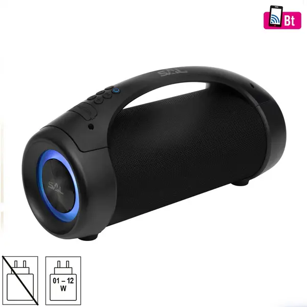 Somogyi Boxa portabila BT 5000 Boombox, rezistent la apa, Bluetooth, 50 W, 3600 mAh, Negru