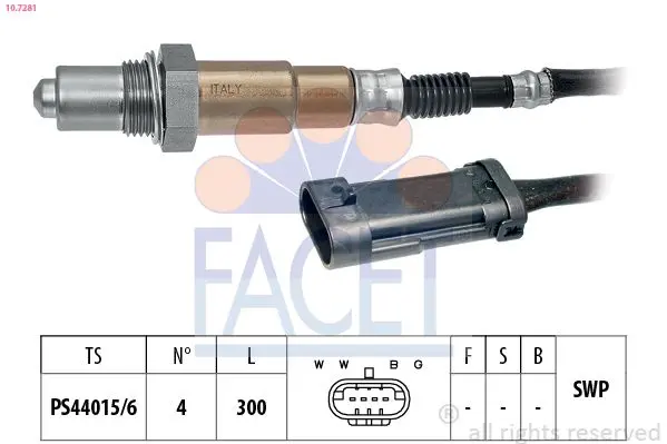 Sonda Lambda FACET Made in Italy - OE Equivalent 10.7281