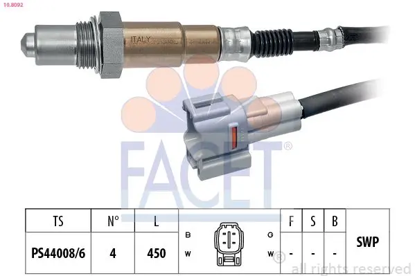 Sonda Lambda FACET Made in Italy - OE Equivalent 10.8092