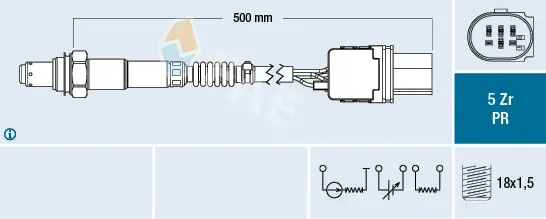Sonda lambda (numar de fire 6, 500mm) MERCEDES C (A205), C (C204), C (C205), C T-MODEL (S204), C T-MODEL (S205), C (W204), C (W205), CLS (C218), CLS SHOOTING BRAKE (X218) 1.3D-6.0 dupa 2001