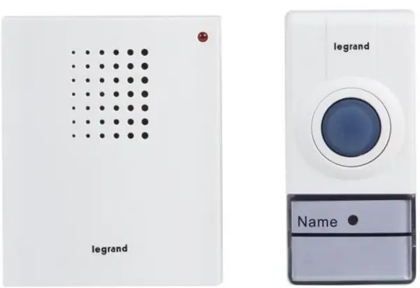 Sonerie fără fir Legrand - Plexo 94250, cu o rază de acțiune de până la 50 m, IP 44, alb