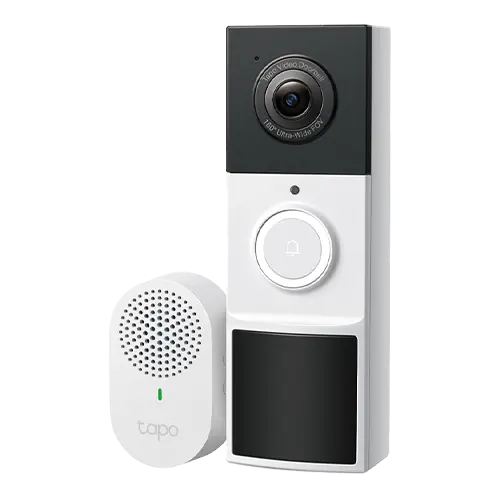 Sonerie video smart TP-Link Tapo D210, rezolutie 2K 3MP, Night Vision color, baterie 6 luni, IP65, Wi-Fi, detectie inteligenta AI, audio bidirectional, suport MicroSD/Cloud