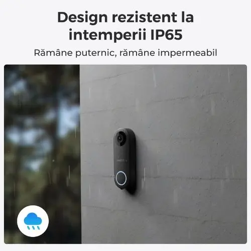 Sonerie video wireless Reolink, PoE, 5MP 2K, MicroSD, Detectie persoana, Microfon, Difuzor - D340P