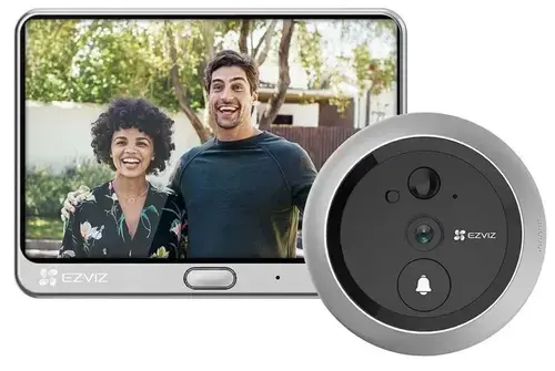 Sonerie wireless EZVIZ CS-DP2 (3WPFBS3MP), DP2 2K, Touch Screen 4.3 inch, 2K/3MP, 2mm, IR 5m, slot MicroSD, PIR
