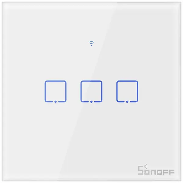 SONOFF Intrerupator Smart cu Touch Wifi + RF 433 Sonoff T1 EU TX, (3 canale)