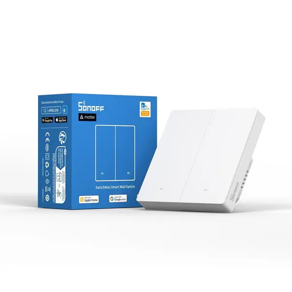 SONOFF Intrerupator Smart Sonoff M5-2C-86W, WiFi, 10A, Matter, 2 canale