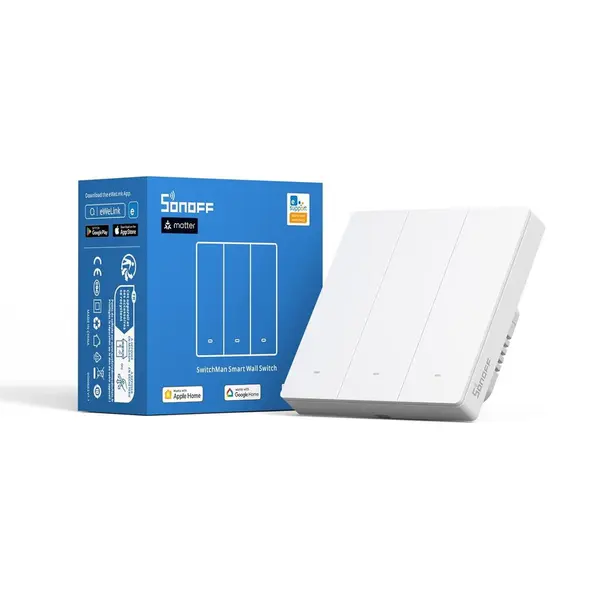SONOFF Intrerupator Smart Sonoff M5-3C-86W, WiFi, 6A, Matter, 3 canale
