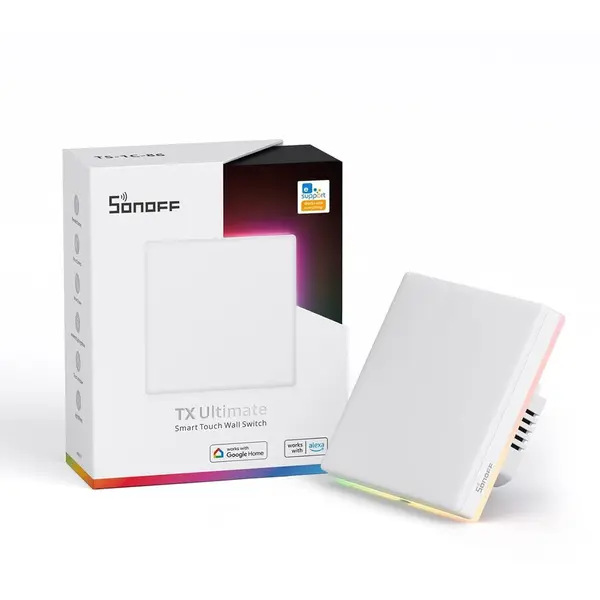 SONOFF Intrerupator Smart Sonoff T5-1C-86 WiF cu Full Touch (1 canal), Lumina LED 5A 1200W