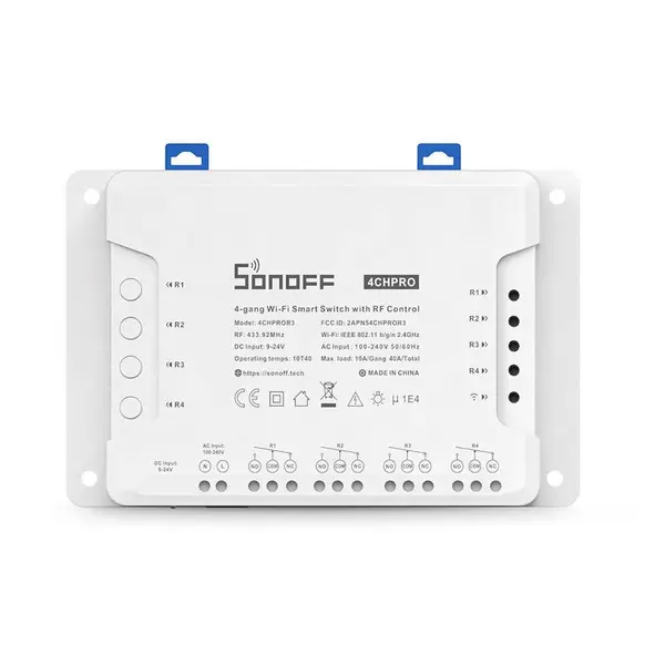 SONOFF Releu inteligent Sonoff 4CHPROR3, Wireless, 4 canale, compatibil Alexa/Google Home