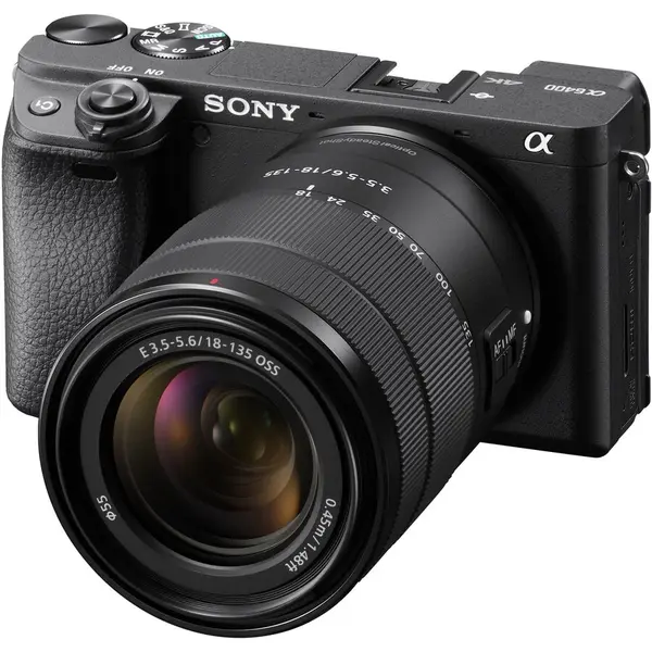 Sony Aparat foto Mirrorless Sony Alpha A6400A, 24.2 MP, APS-C, E-mount, 4K HDR, 4D Focus, Time-lapse, ISO 100-32000, + Obiectiv SEL18135 18-135mm, Negru