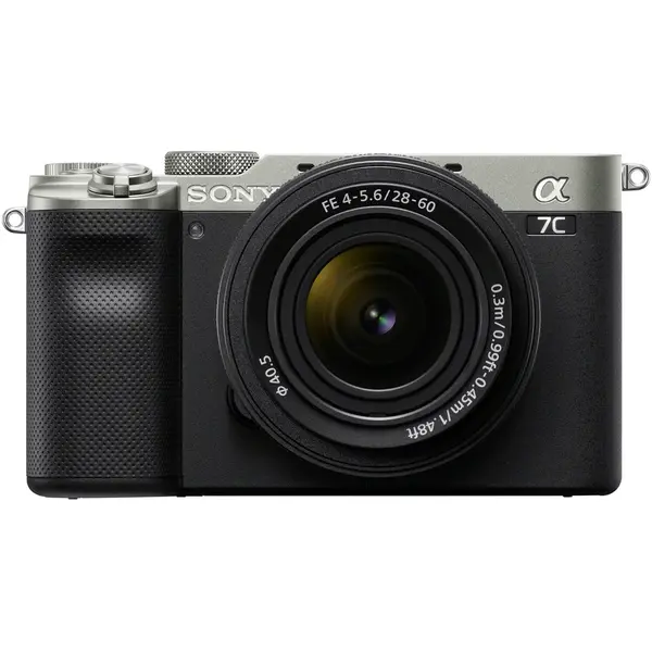 Sony Aparat foto mirrorless Sony Alpha A7C, 24.2MP, Full-Frame, 4K + Obiectiv Sony FE28-60mm F4-5.6, Argintiu