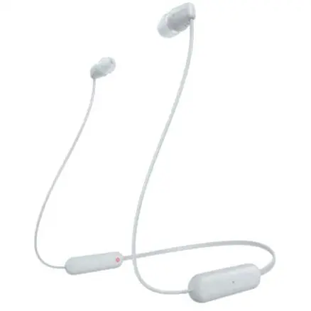 Sony Casti In-Ear Sony WI-C100W, Wireless, Bluetooth, IPX4, Microfon, Fast pair, Autonomie 25 ore, Alb
