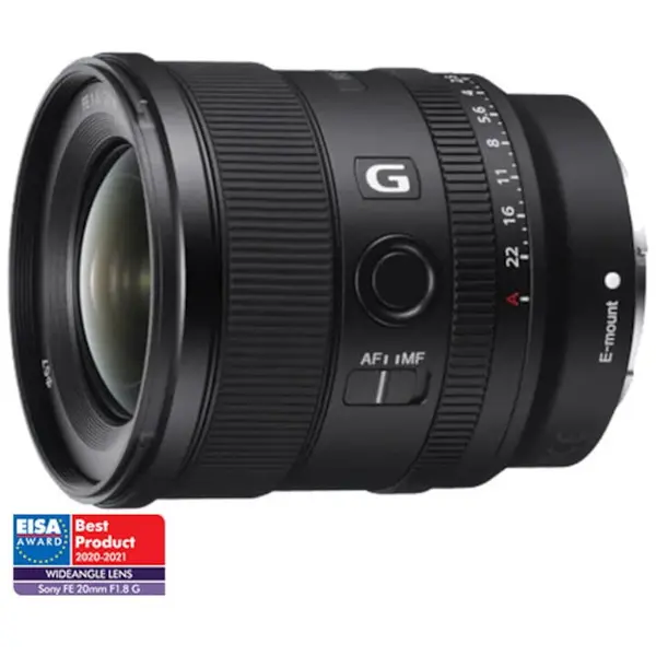 Sony Obiectiv Sony, montura FE, 20 mm f1.8 G, Negru
