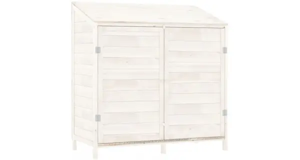 Sopron de gradina, alb, 102x52x112 cm, lemn masiv de brad