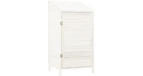 Sopron de gradina, alb, 55x52x112 cm, lemn masiv de brad
