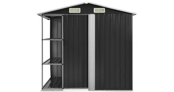 Sopron de gradina cu etajera, antracit, 205x130x183 cm, fier