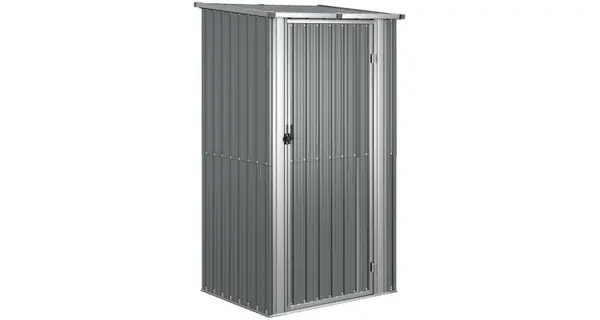 Sopron de gradina, gri, 118,5x97x209,5 cm, otel zincat