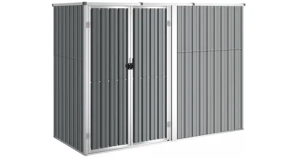 Sopron de gradina, gri, 225x89x161 cm, otel galvanizat