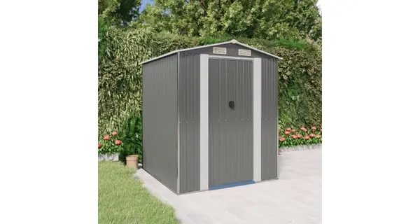 Sopron de gradina, gri deschis, 192x191x223 cm, otel galvanizat