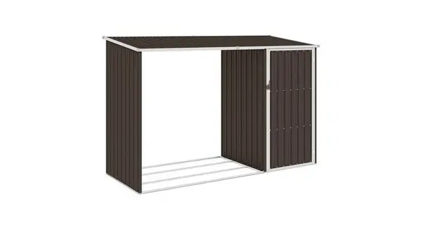 Sopron de gradina lemne de foc maro 245x98x159 cm otel zincat