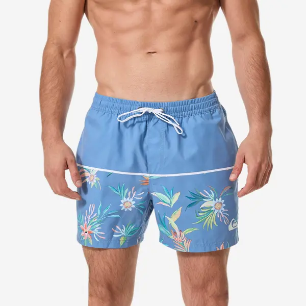 Șort baie scurt boardshort surf Quiksilver 15' talie elastică Albastru Bărbați