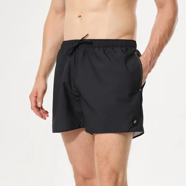 Șort de baie Boardshort surf Hendaia pockets Negru Bărbați