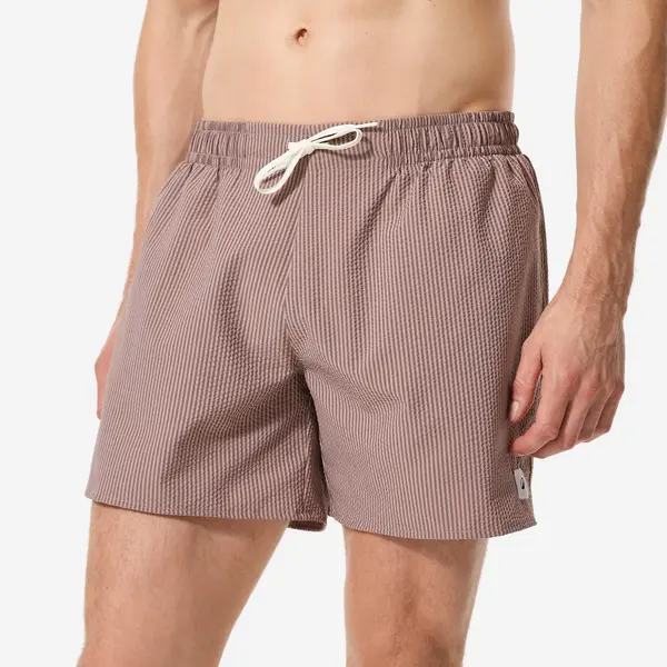 Șort de baie surf scurt 15" 100 Texturat Maro Bărbați