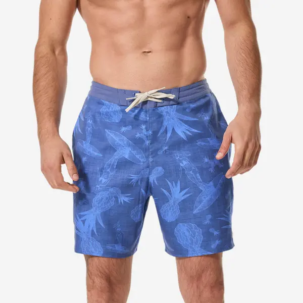 Șort de baie surf semi-lung 18'' 100 Supagirl Albastru Bărbați