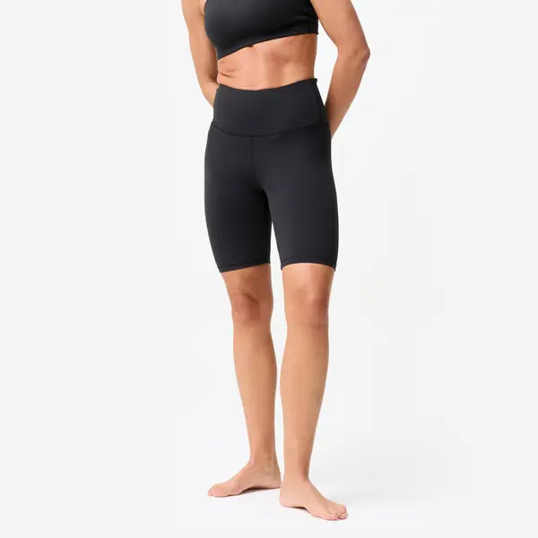 Șort de yoga și pilates, elastic și moale, Breathe negru