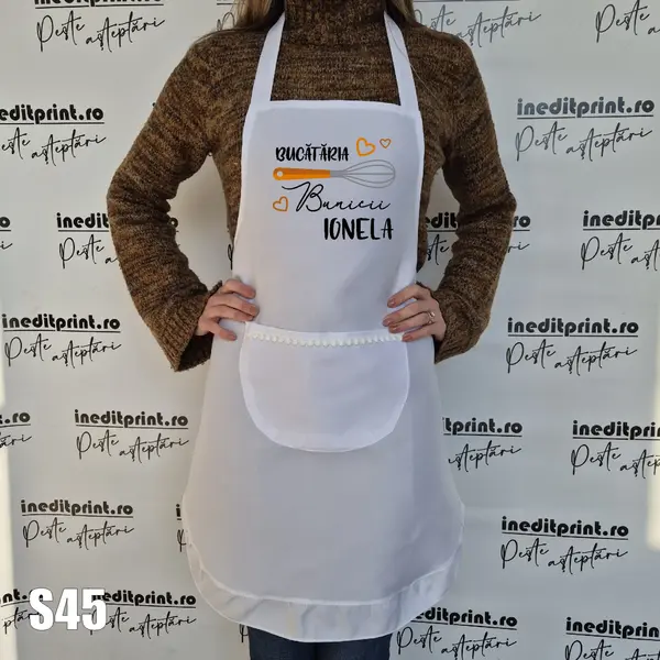 Sort personalizabil Bucataria Bunicii S45 Alb cu volănașe