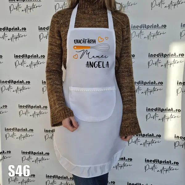 Sort personalizabil Bucataria Mamei S46 Alb cu volănașe