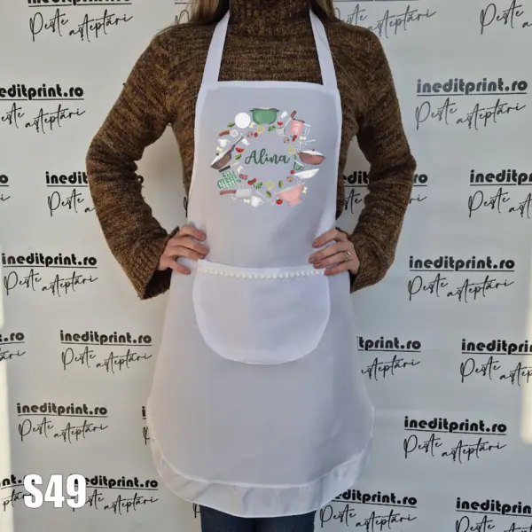 Sort personalizabil cu NUME S49 Alb cu volănașe