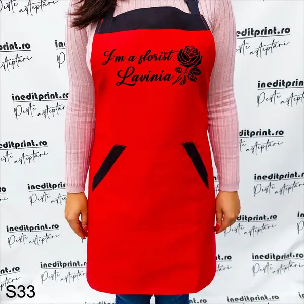 Sort personalizabil I m florist S33 Rosu cu negru