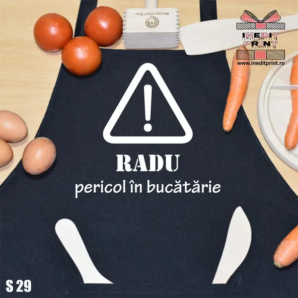 Sort personalizabil Pericol in bucatarie S29 Negru